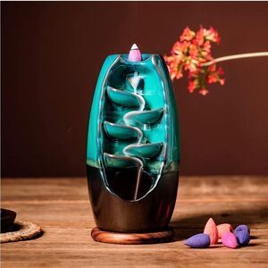 INSCENTS Ceramic Incense Burner with 100 Cones, Waterfall Backflow